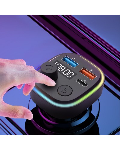 FM Трансмитер Earldom ET-M84, Bluetooth, USB, Type-C, PD, 3.1A, Черен - 17773