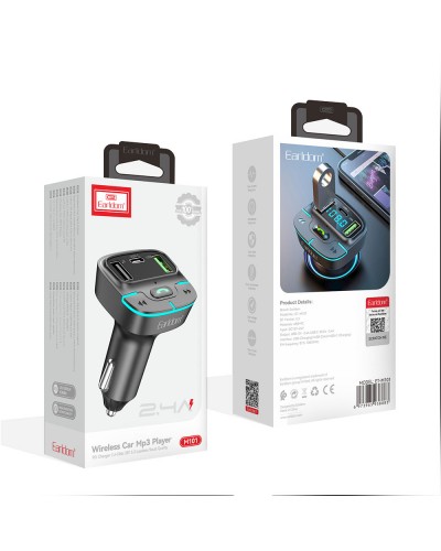 FM Трансмитер Earldom ET-M85, Bluetooth, USB, 3.1A, Черен - 17772