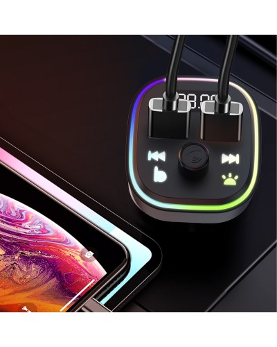 FM Трансмитер Earldom ET-M85, Bluetooth, USB, 3.1A, Черен - 17772