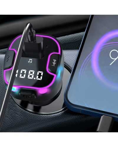 FM Трансмитер Earldom ET-M99, Bluetooth, USB, Type-C, QC, 3.1A, Черен - 17767