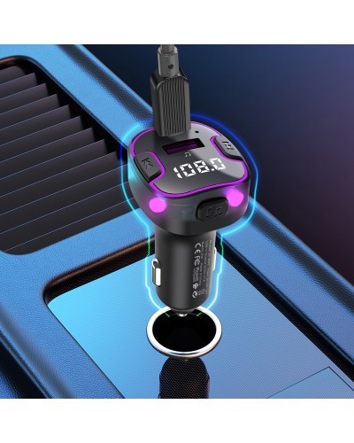 FM Трансмитер Earldom ET-M99, Bluetooth, USB, Type-C, QC, 3.1A, Черен - 17767