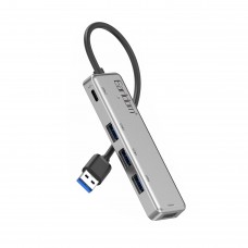 USB хъб Earldom ET-HUB12, USB 2.0, 5 Порта, Сив - 12069
