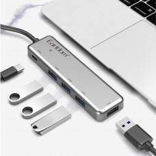 USB хъб Earldom ET-HUB12, USB 2.0, 5 Порта, Сив - 12069