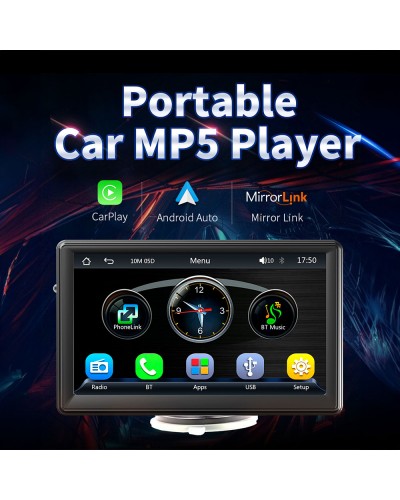 Преносим CarPlay / Android Auto дисплей No brand X500L, 7", За автомобил - 13309