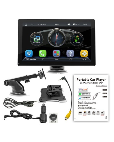 Преносим CarPlay / Android Auto дисплей No brand X5305L, 9", За автомобил - 13315