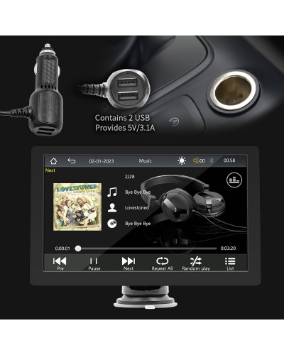 Преносим CarPlay / Android Auto дисплей No brand X5308, 9", За автомобил - 13316