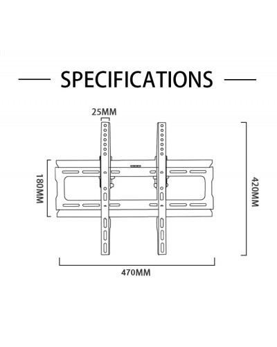 Стойка за телевизор No brand, За стена, Накланяща, До 60", Черен - 17920