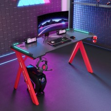 Геймърско бюро No brand D2107, 4 в 1, RGB, Черен - 74007