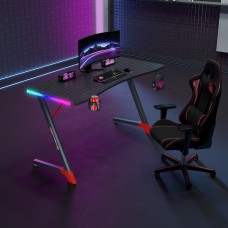 Геймърско бюро No brand D2209, 4 в 1, RGB, Черен - 74001