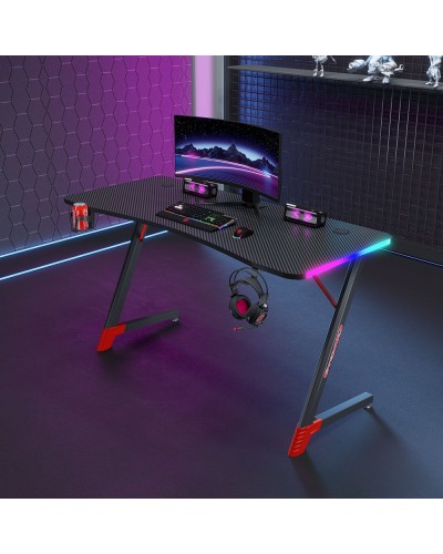 Геймърско бюро No brand D2209, 4 в 1, RGB, Черен - 74001