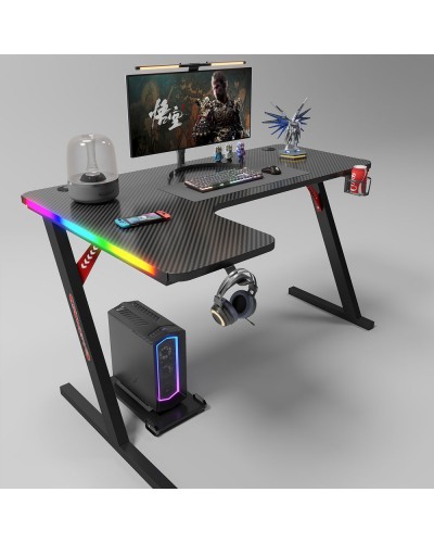 Геймърско бюро No brand P201, 4 в 1, RGB, Черен - 74003