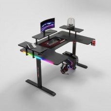 Геймърско бюро No brand P203, 5 в 1, RGB, Черен - 74004