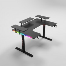 Геймърско бюро No brand P203, 5 в 1, RGB, Черен - 74004