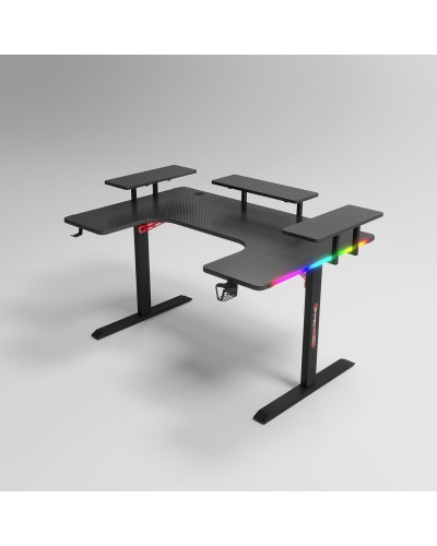 Геймърско бюро No brand P203, 5 в 1, RGB, Черен - 74004