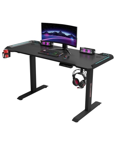 Геймърско бюро No brand Y100-B, 4 в 1, RGB, Черен - 74008