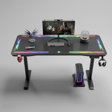 Геймърско бюро No brand Y109, 4 в 1, RGB, Черен - 74009