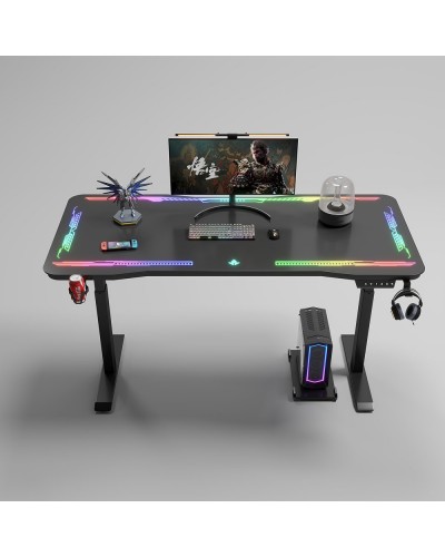 Геймърско бюро No brand Y109, 4 в 1, RGB, Черен - 74009