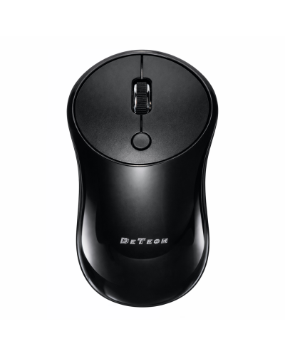 Мишка DeTech D12WL, Безжична, USB, Черен - 782