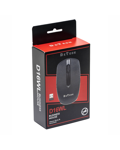 Мишка DeTech D16WL, Безжична, USB, Черен - 786
