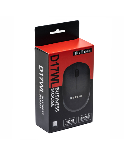 Мишка DeTech D17WL, Безжична, USB, Черен - 787