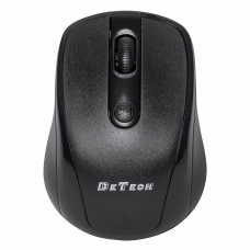 Мишка DeTech D7, Безжична, USB, Черен - 776