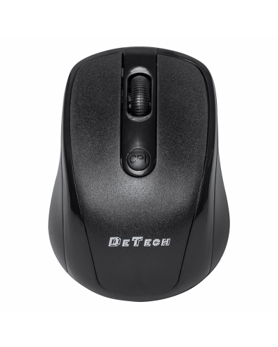Мишка DeTech D7, Безжична, USB, Черен - 776