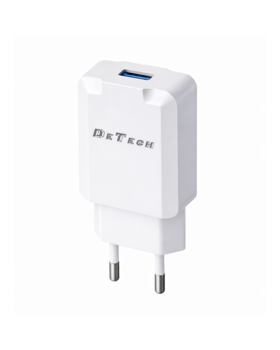 Мрежово зарядно устройство DeTech, DE-36, 5V/1A 220V, 1 x USB, Бял - 40537