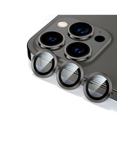 Стъклен протектор за камера DeTech, за iPhone 17 PRO MAX, Черен - 52764