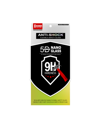 Стъклен протектор Mocoson Nano Flexible, за iPhone 6, 5D, 0.3 mm, Бял - 52533