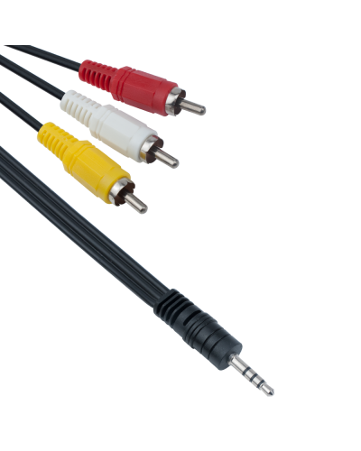 Аудио кабел DeTech 3.5 - 3RCA, 1.5m - 18183