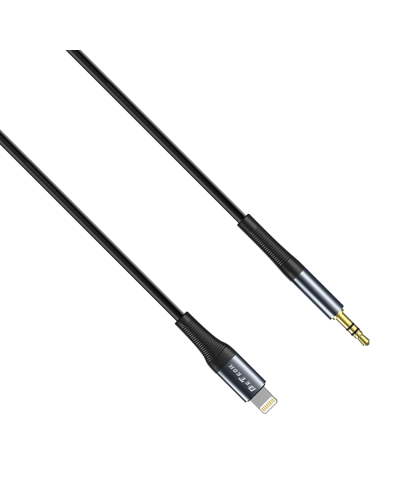 Аудио кабел DeTech DE-42iA, 3.5mm към Lightning, 1.0м, Черен - 40257