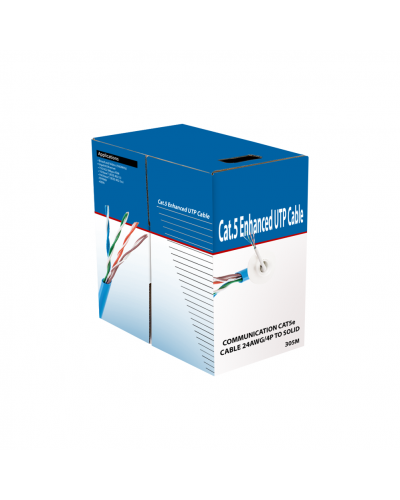 Кабел No brand Network UTP/LAN  CAT 5 E, Бял, 305m - 18401