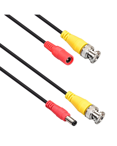 Кабел DeTech, CCTV, BNC+DC, 10m, Черен - 18086