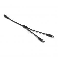 DC Сплитер DeTech, 5.5x2.1, 1 към 2, 0.4m, Черен - 18364
