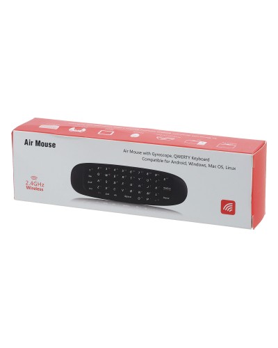 Универсално дистанционно No brand C120, Air mouse, USB 2.4GHz, Микрофон, Черен - 13052
