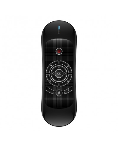 Универсално дистанционно No brand R2, Air mouse, USB 2.4GHz, Микрофон, IR програмируемо, Черен - 13043