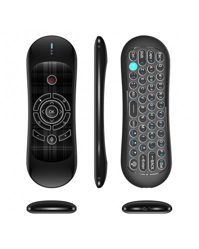Универсално дистанционно No brand R2, Air mouse, USB 2.4GHz, Микрофон, IR програмируемо, Черен - 13043