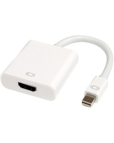 Преходник DeTech Mini DP M - HDMI F, 10см, Бял - 18154