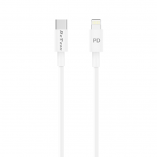 Кабел за данни DeTech DE-C29PDL, Type-C - Lightning, PD, 1.0m, Бял - 40113