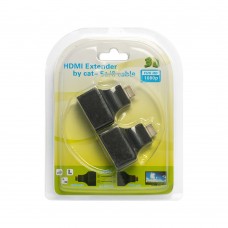 HDMI удължител, No brand, През LAN CAT-5e/6, Черен - 17165