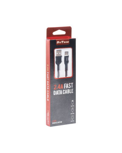 Кабел за данни DeTech DE-C37M, Micro USB, 1.0m, Черен - 40194