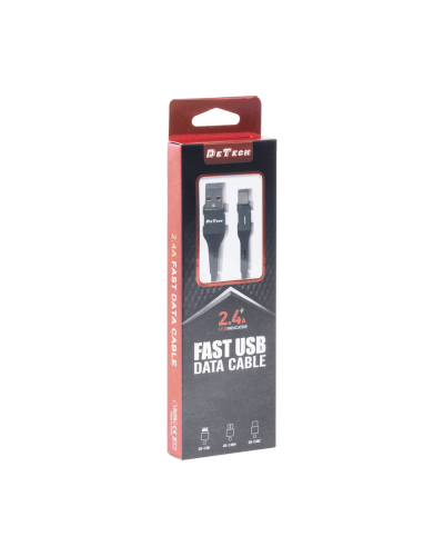 Кабел за данни DeTech DE-C38M, Micro USB, 1.0m, Черен - 40197