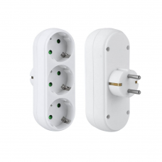 Разклонител No brand, 3 Гнезда, 220V, Без кабел, Бял - 17707