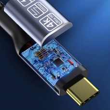 Кабел DeTech, Type-C - Type-C, 100W, 4K, 20GB/s, PD, 2.0m, Черен - 18383