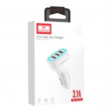 Зарядно устройство за кола Earldom ES-CC13, 3xUSB, QC3.0, С Type-C кабел, Бял - 40254