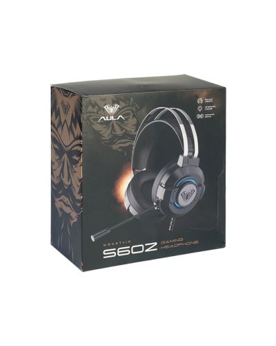 Слушалки Aula S602, За компютър, Подсветка, Микрофон, USB + 3.5mm, Сив - 20545