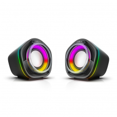 Тонколони Aula N-107, 2x3W, USB, RGB, Черен - 22186