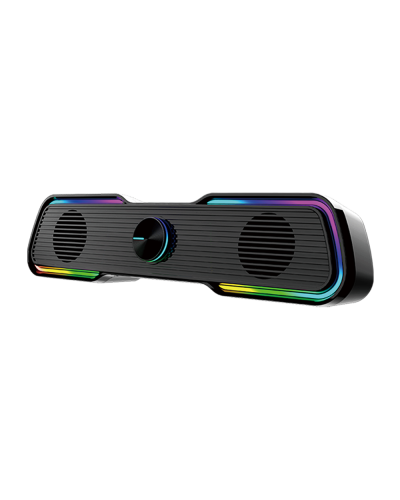 Тонколони Aula N-169B, 2x3W, USB, RGB, Черен - 22187