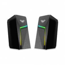 Тонколони Aula N-521, 2x3W, USB, RGB, Черен - 22181