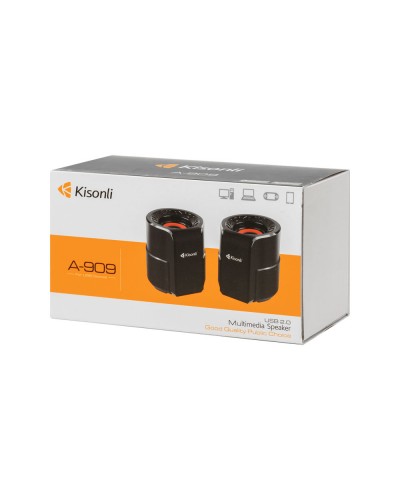 Тонколони Kisonli A-909, 2x3W, USB, Черен - 22160